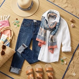 LOFT Dark Blue Cropped Jeans